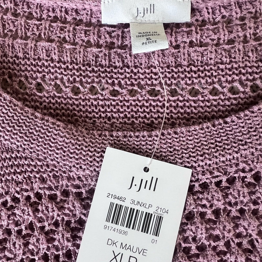 NWT J Jill open weave sweater 3/4 sleeve XLP - Picture 2 of 6